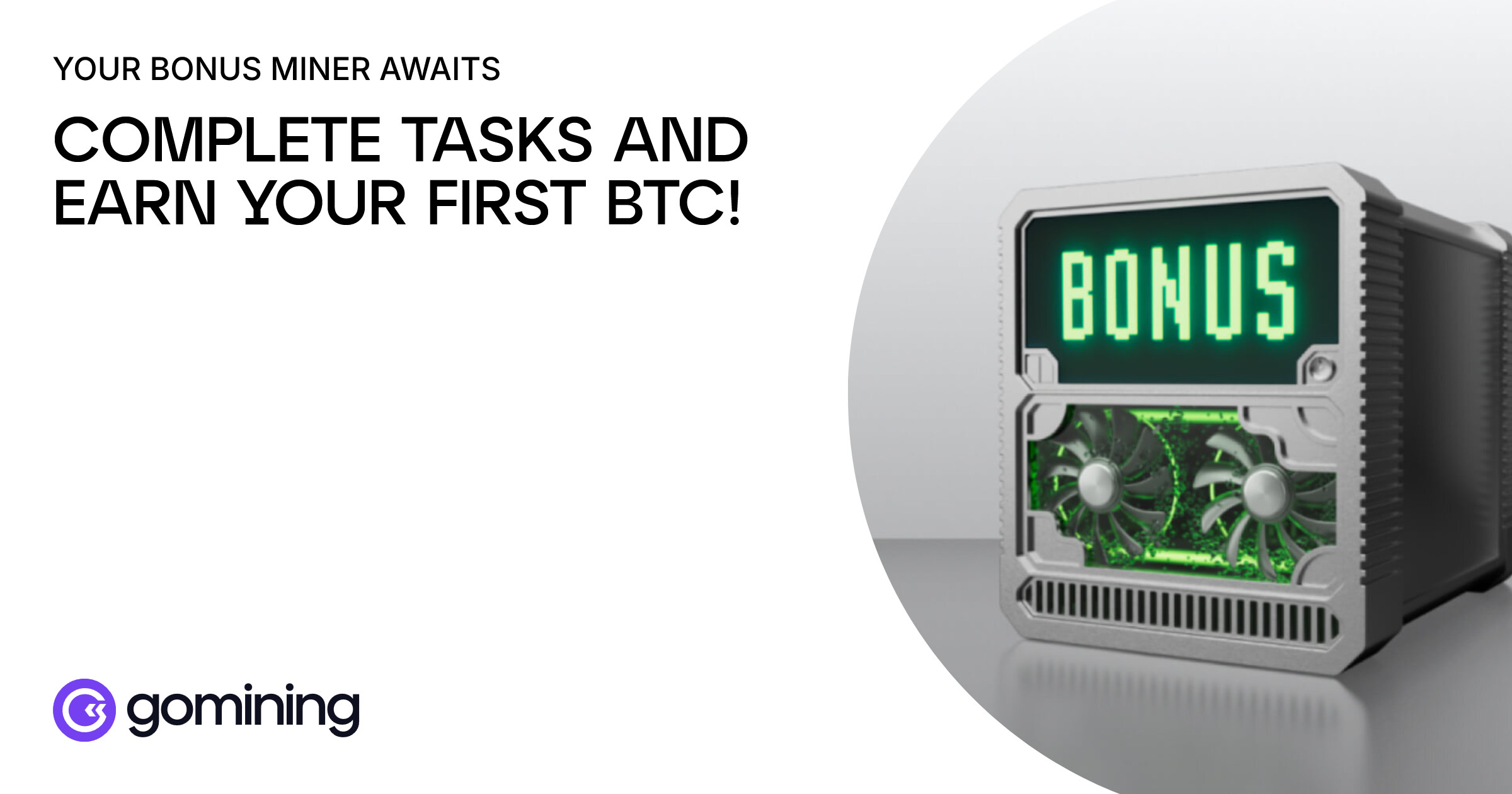 GoMining Bonus Miner - Aufgaben erfüllen und erste BTC verdienen